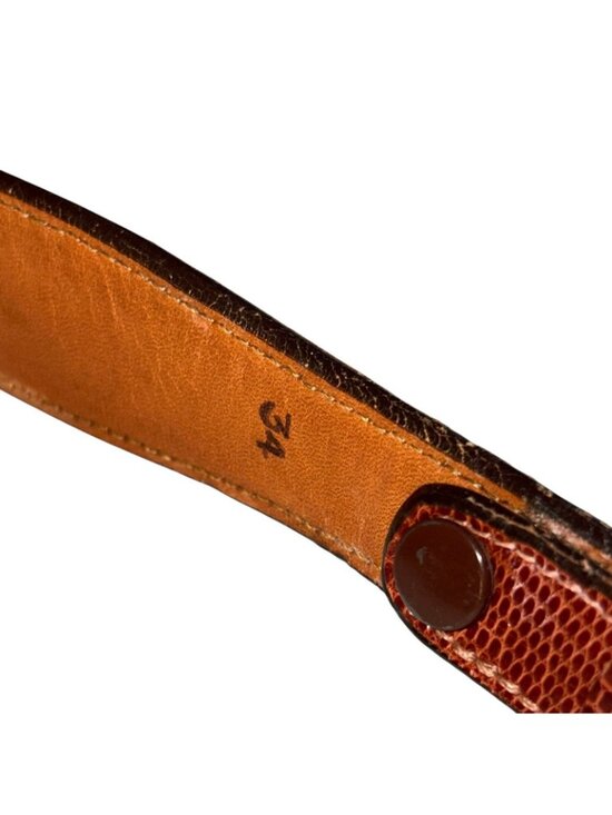 Vintage Falconhead Brown Leather Silver Belt Sz 34 Original Embossed Snakeskin main image 6